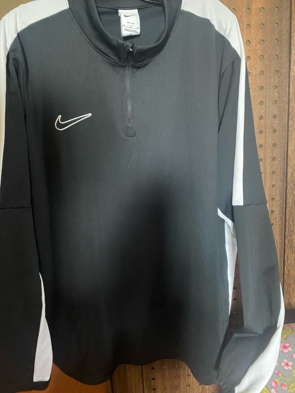 Nike Black and White Half-Zip Performance Jacket Size XL